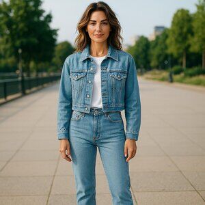PRICE DROP!! NWOT, Juicy Couture Light Blue Crop Denim Jacket